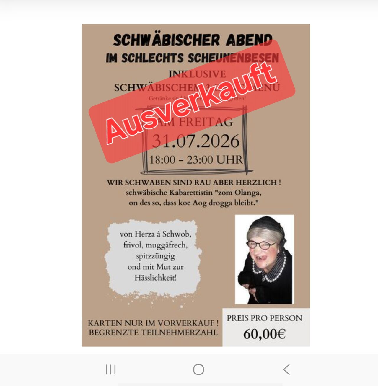 Schwäbischer Abend 31.07.2026