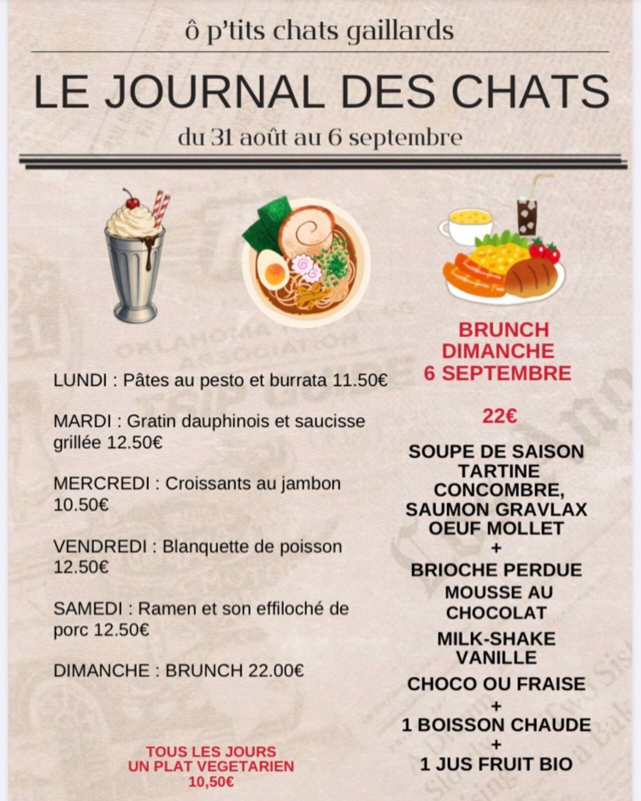Menu du 31/08 au 6/09