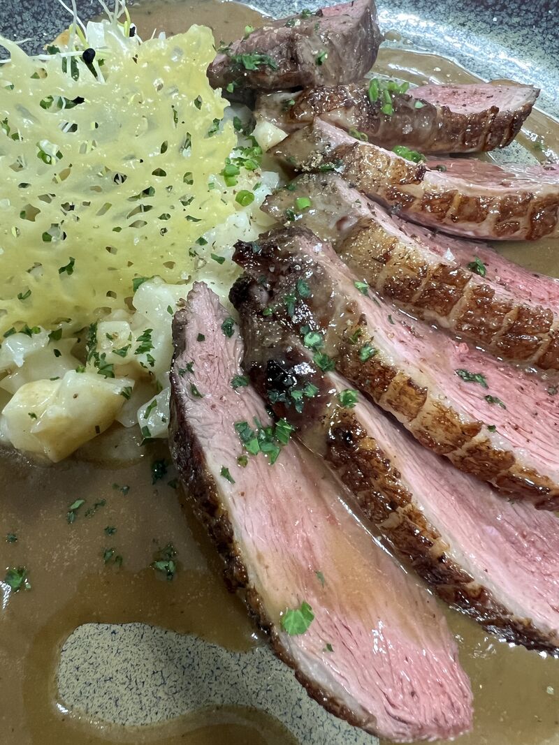 Le Magret de Canard, Sauce Miel et Soja et Risotto de Céleri