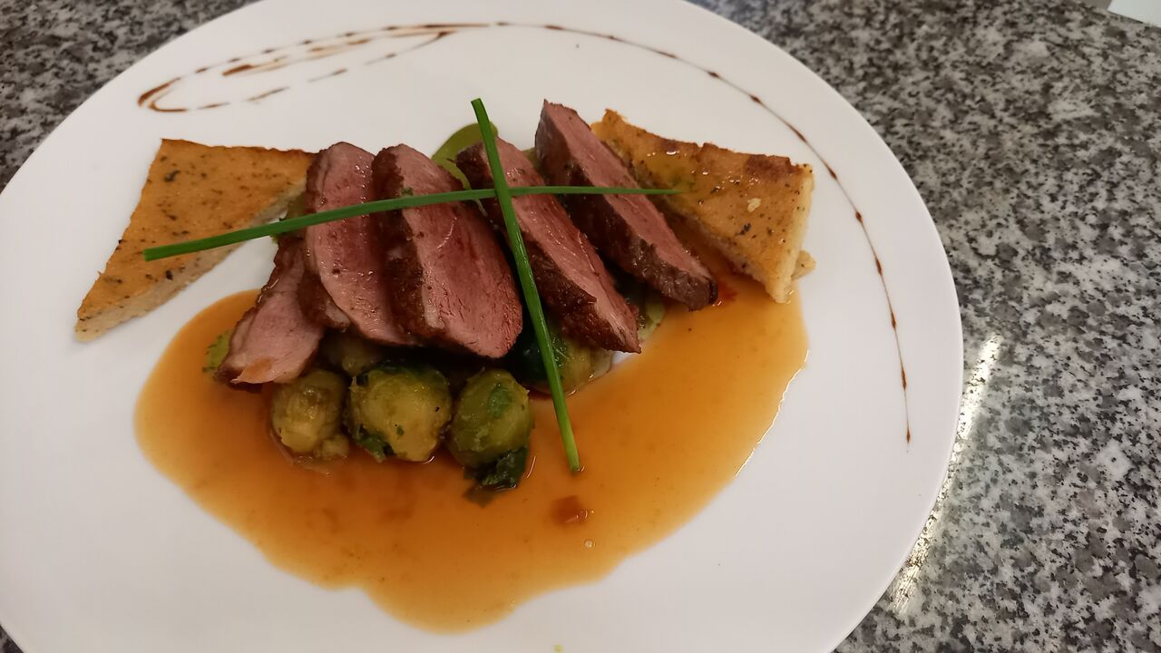 Magret de canard au miel