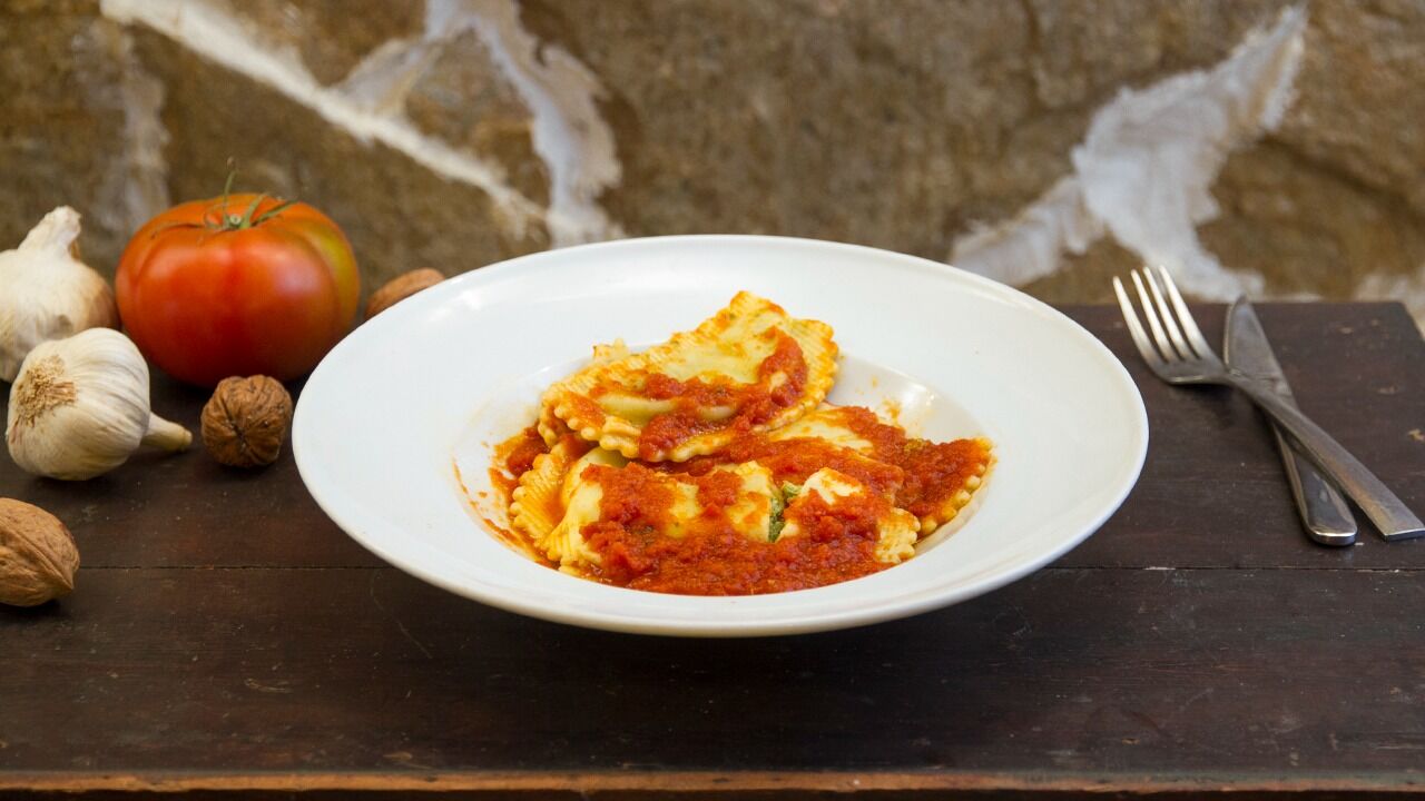 Ravioli de ricotta y espinaca