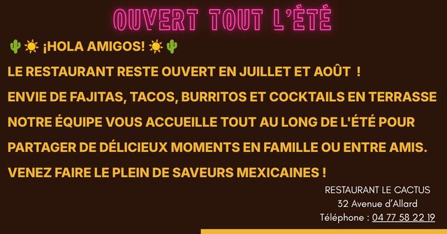 Ouvert tout l'été