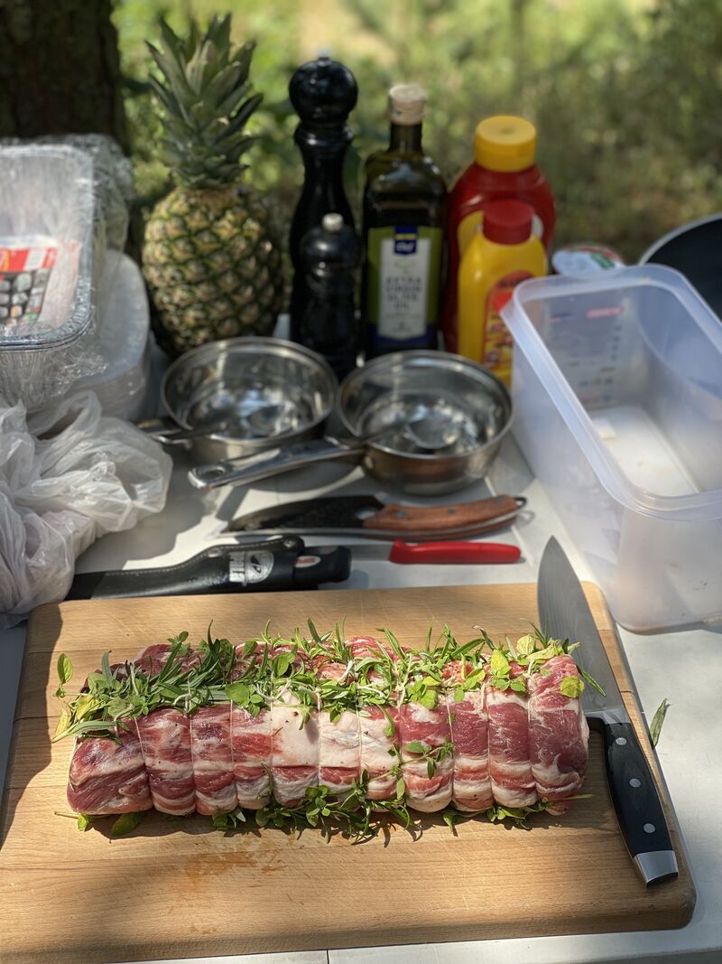 Přeštická krkovice, bylinky z našeho balkonu