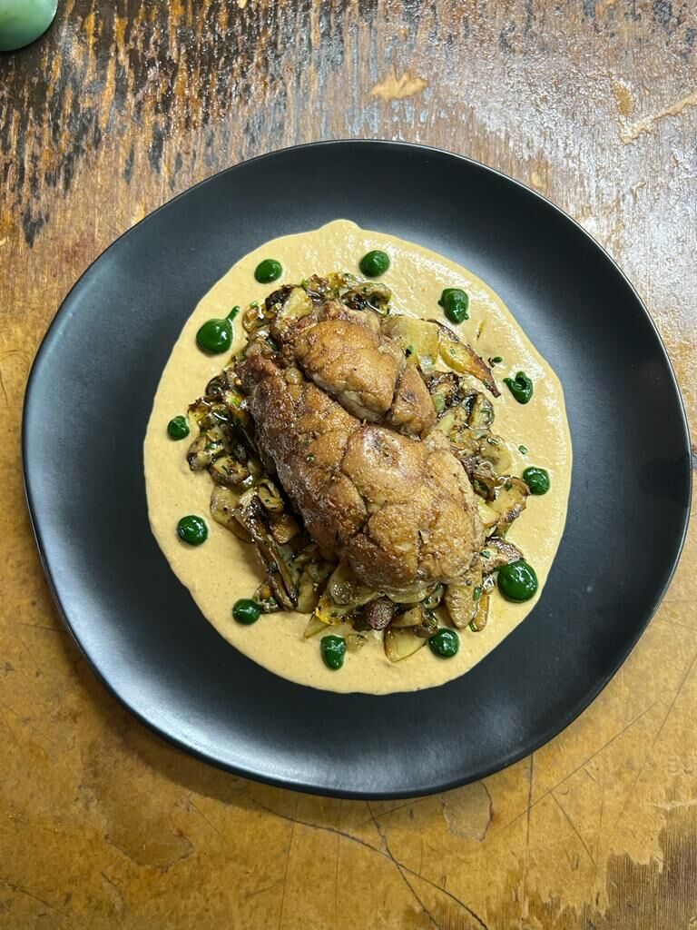 Ris de veau, crème de cèpe et verjus de persil