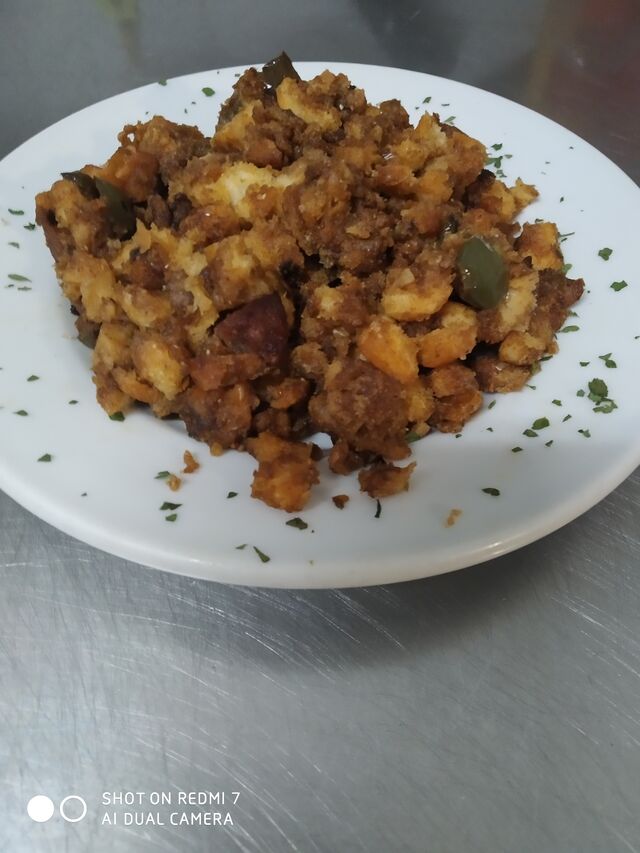 Migas extremeñas recordando viejos tiempos