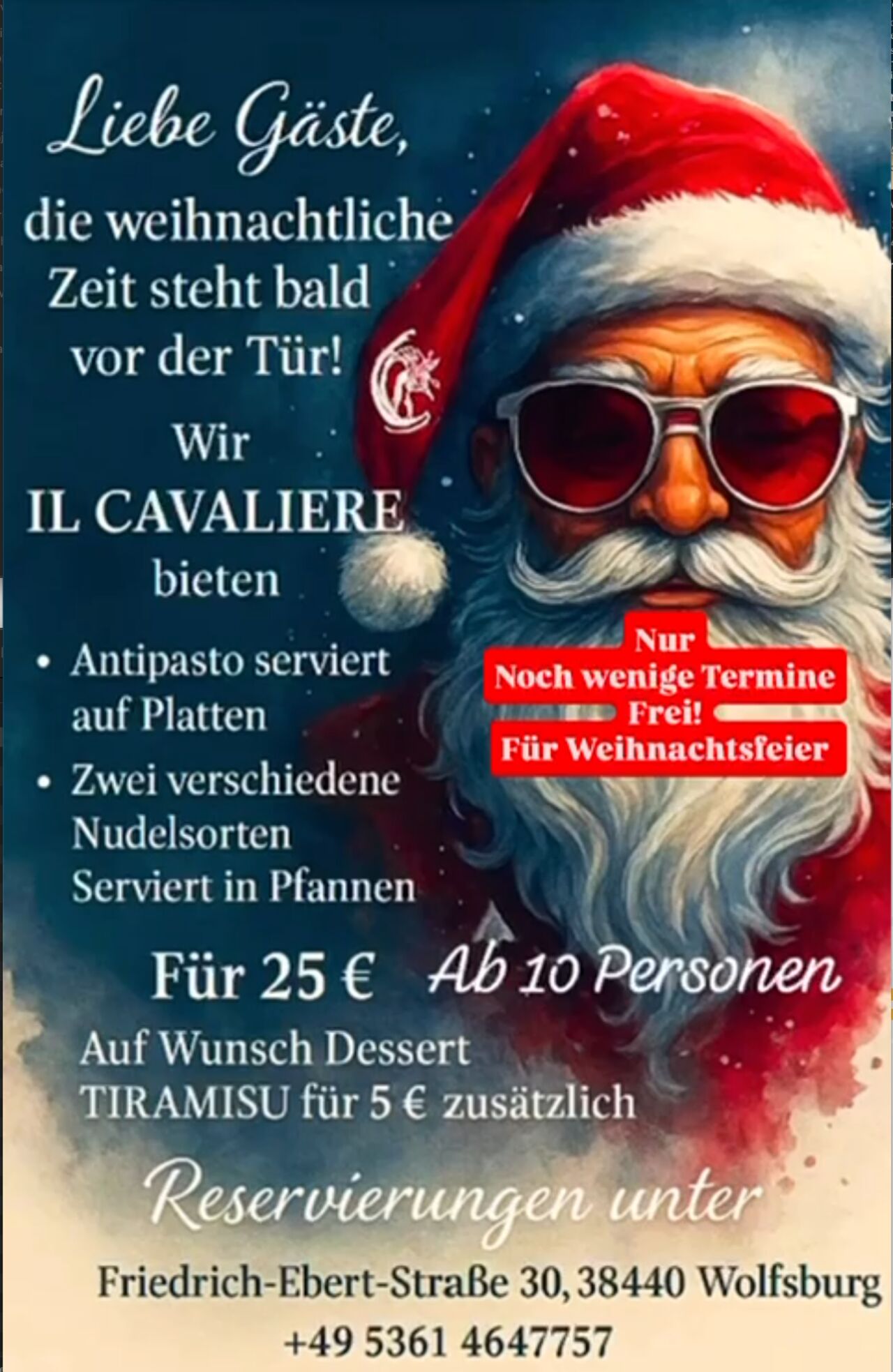 Angebot zur Weihnachtszeit, Mittagstisch