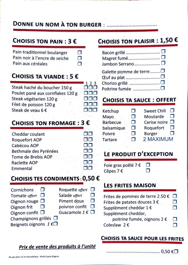 Notre liste d'ingrédients 