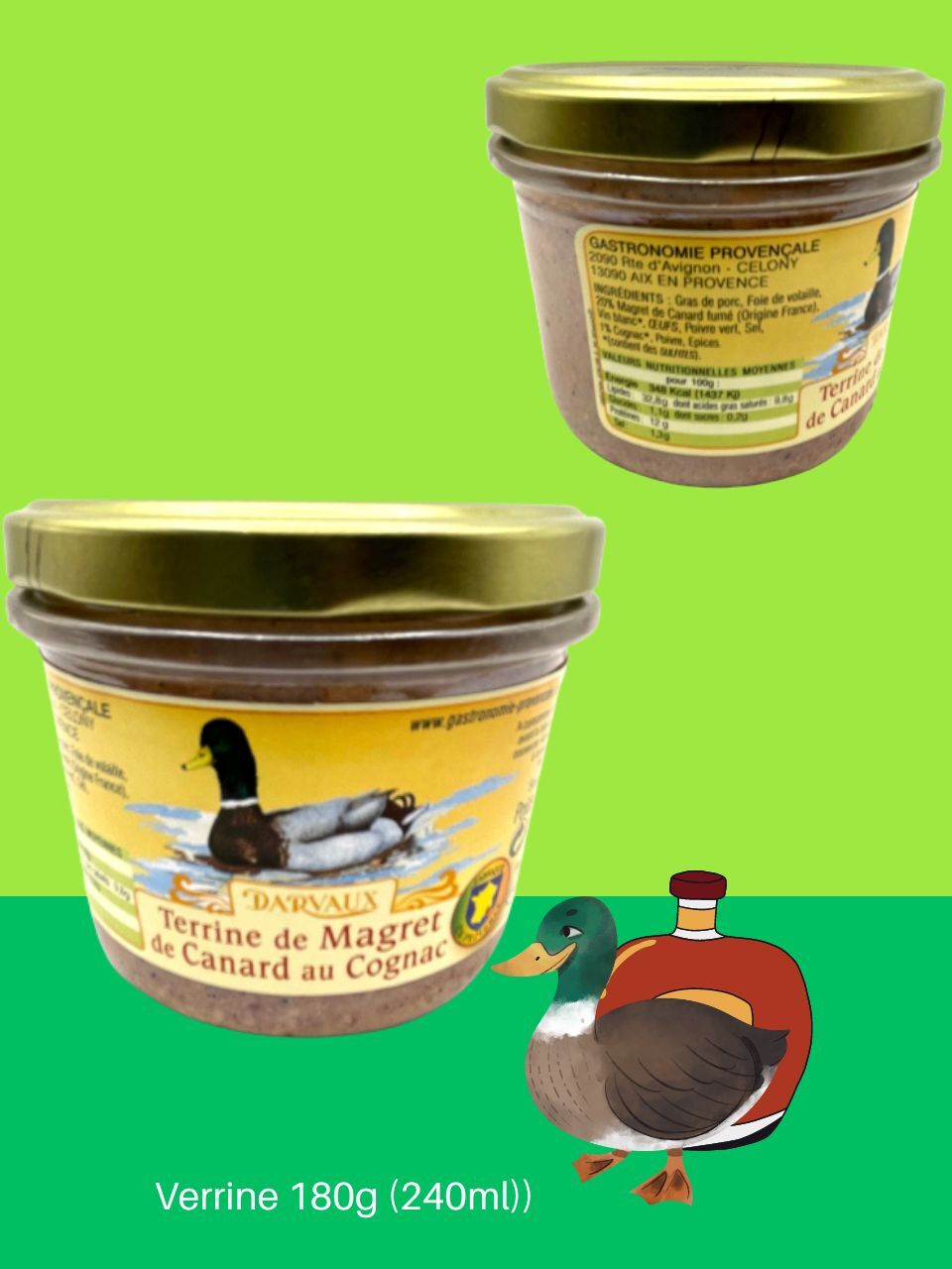 TERRINE de MAGRET de CANARD au Cognac - 180g - 240ml