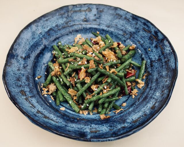 Spicy green Beans and chopped meat