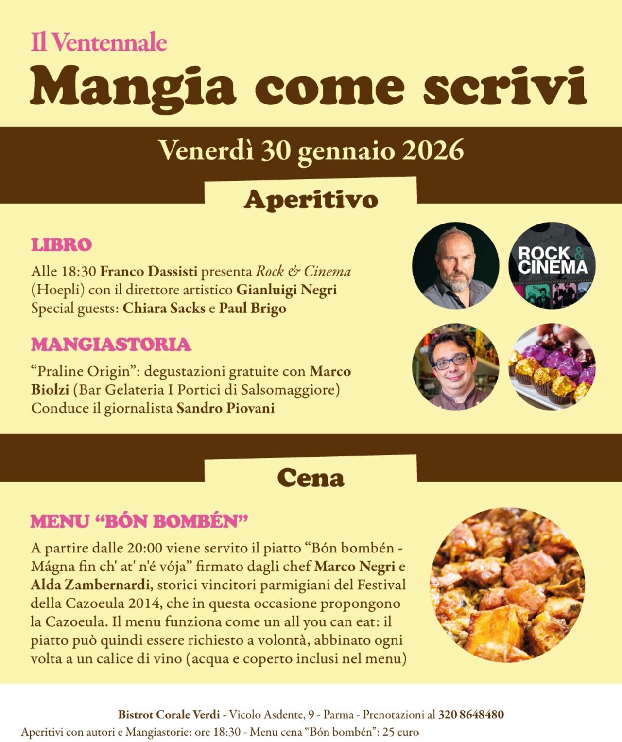 Il Bistrot della Corale Verdi ospita Mangia come scrivi!