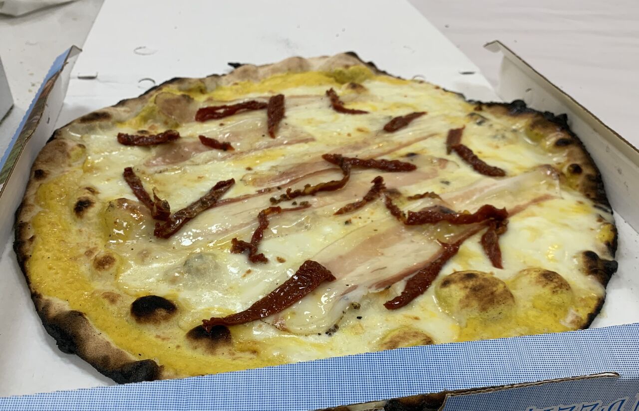 La nostra crema di zucca con guanciale gorgonzola e pomodoro sott’olio??