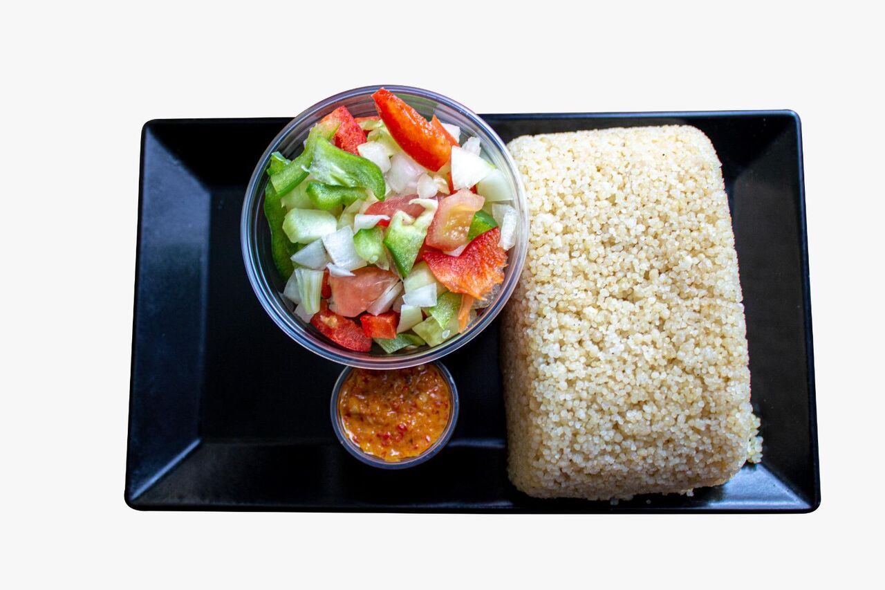 Attiéké avec légumes-5€.