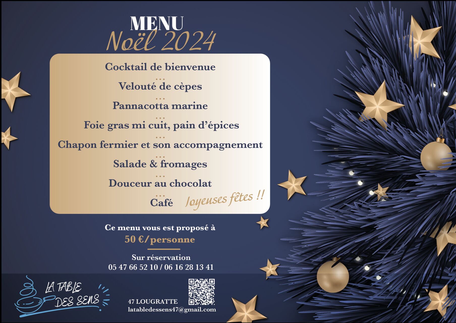 MENU DE NOËL 2024