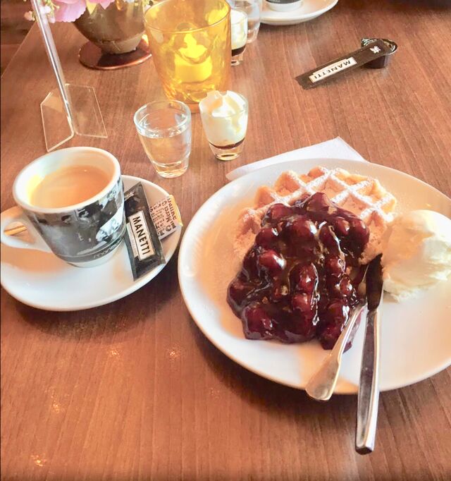 Koffie met wafel