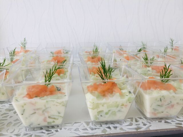 Verrine concombre saumon 