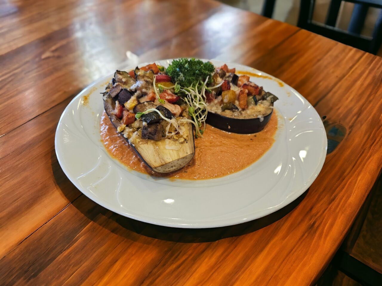 Gefüllte Aubergine