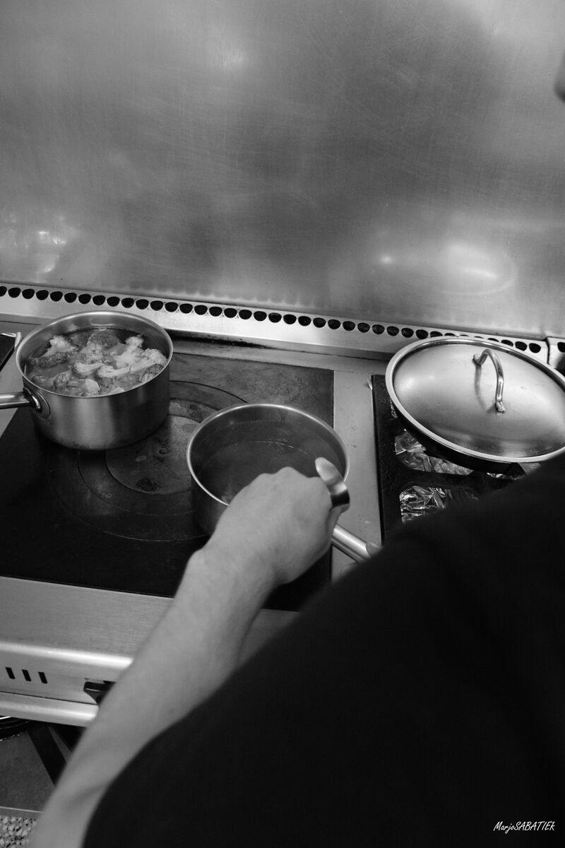 Finalisation d'un jus de viande