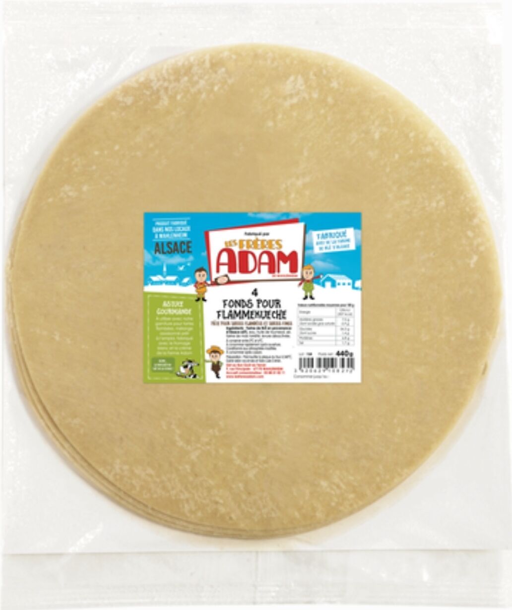 4 fonds pour tartes flambées ronds Ferme Adam - 2,70€