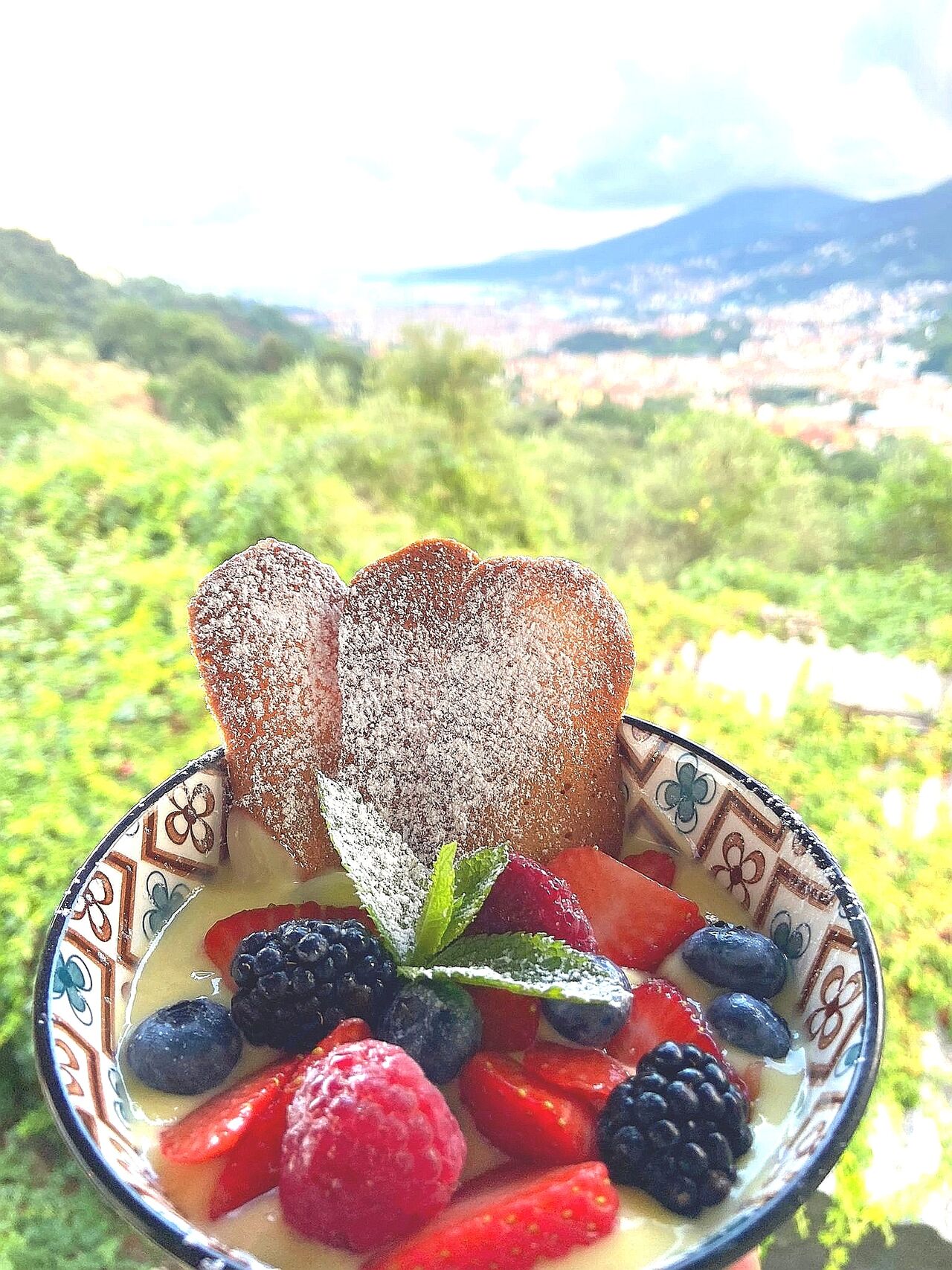 crema pasticcera con fragole e frutti di bosco