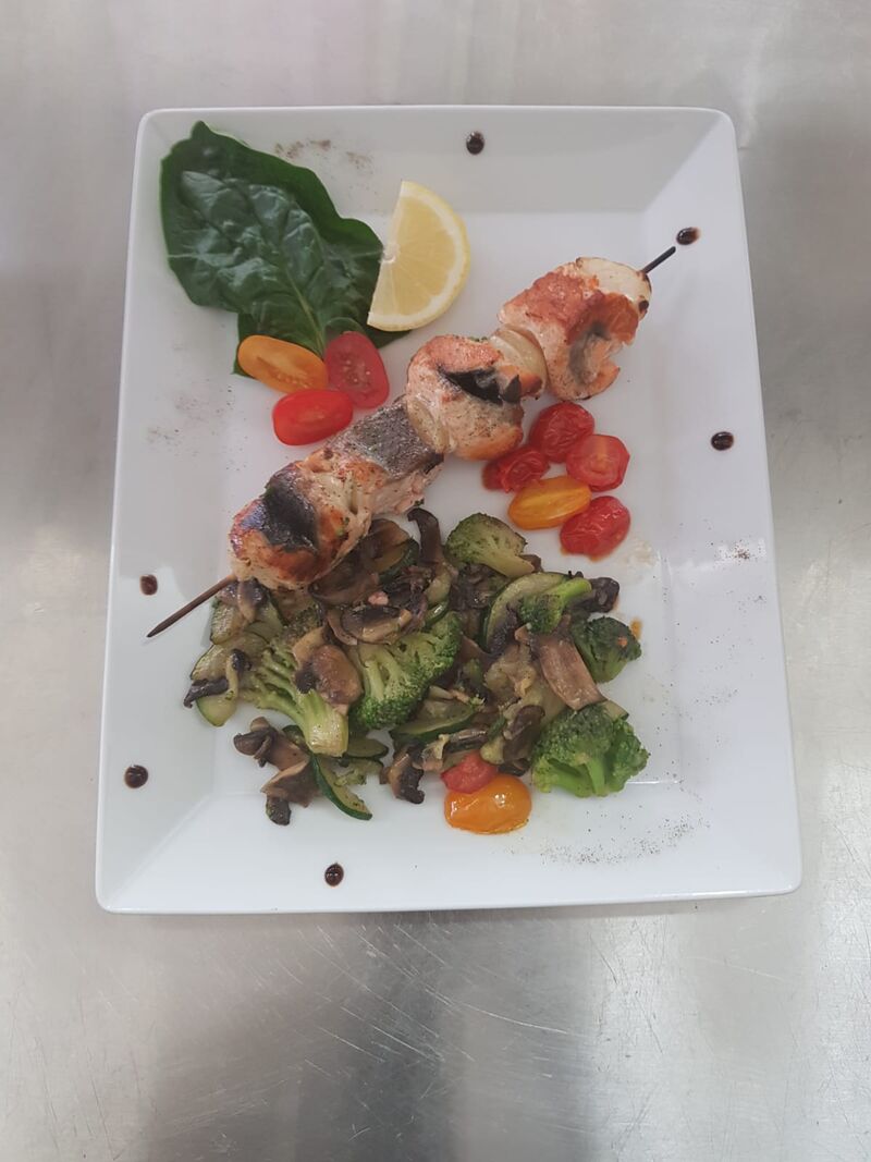 Brochette de saumon