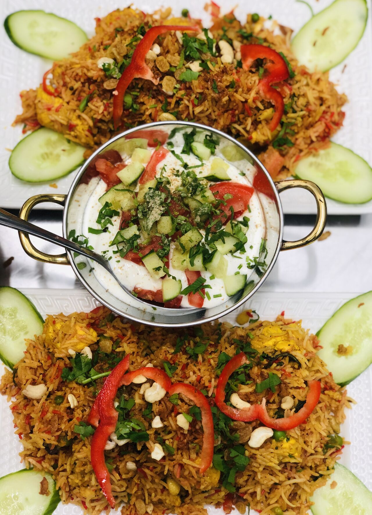 Chicken biryani?Mann-O-salwa Pakistanische restaurant Berlin#?halal #raita ??