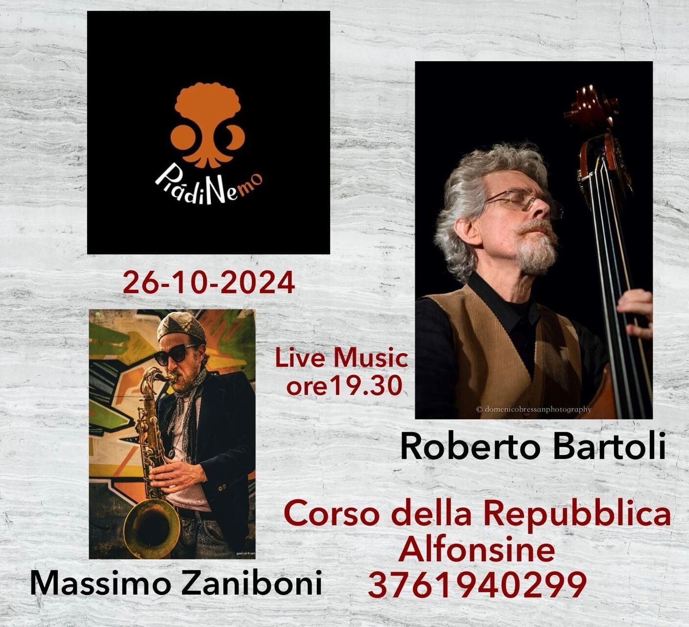 Serata jazz sax e contrabbasso