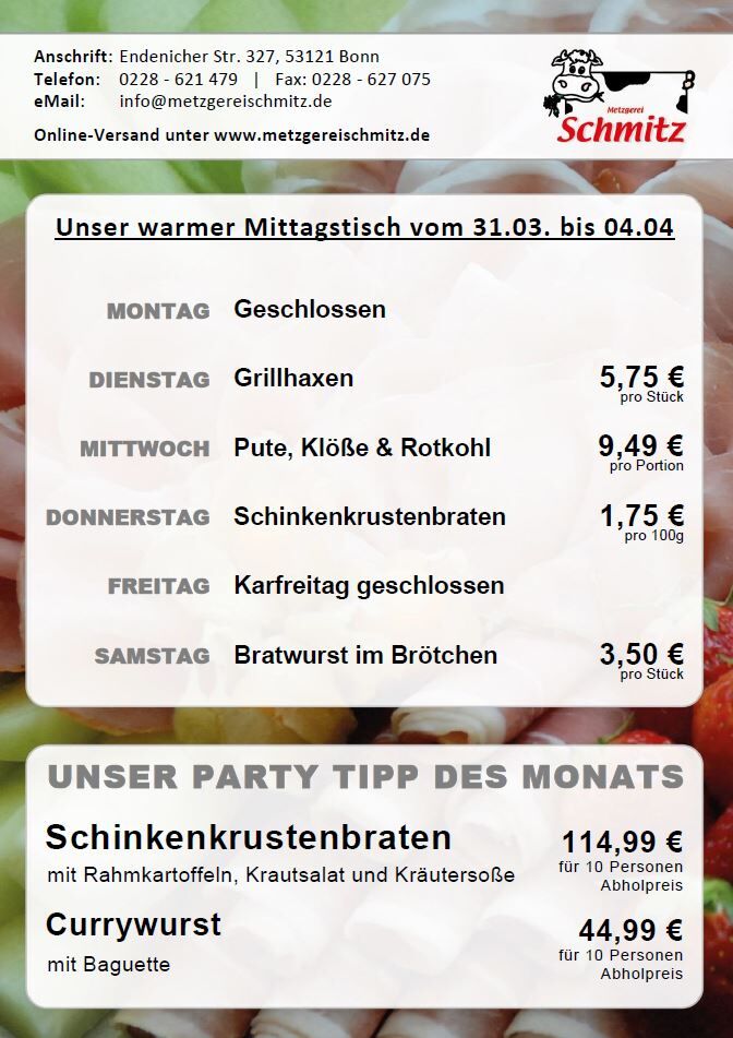 Unser Mittagstisch für diese Woche: