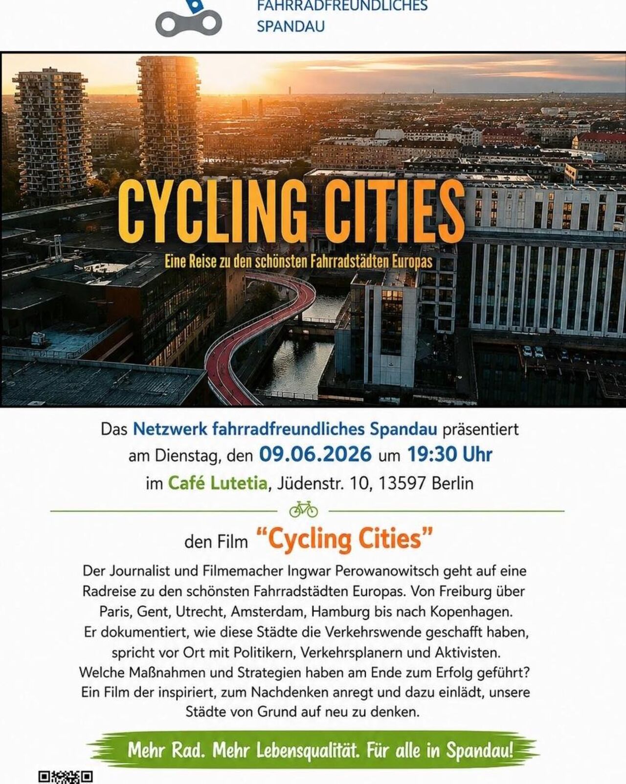 Filmvorführung - Cycling Cities