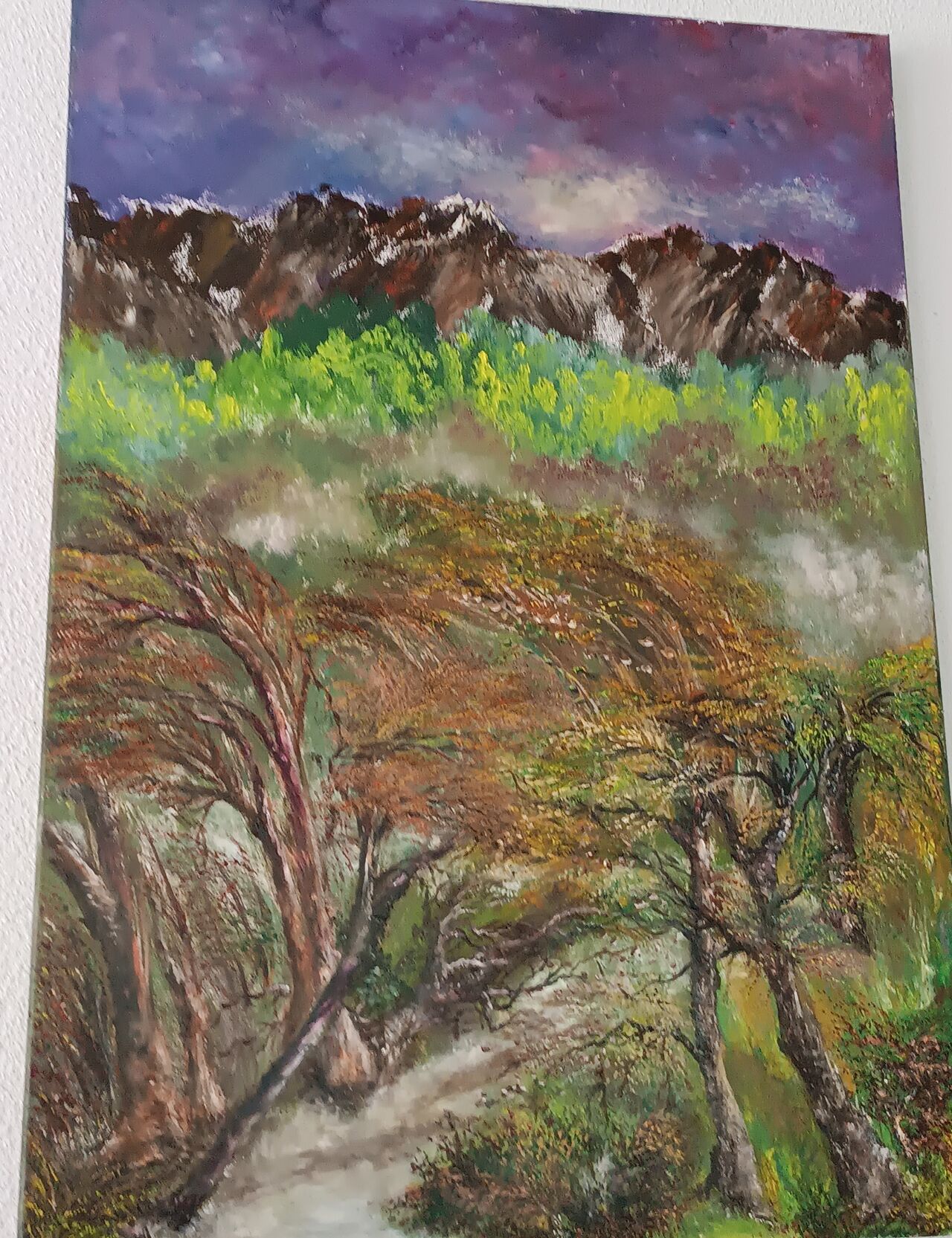 Pintura al oleo en restaurante