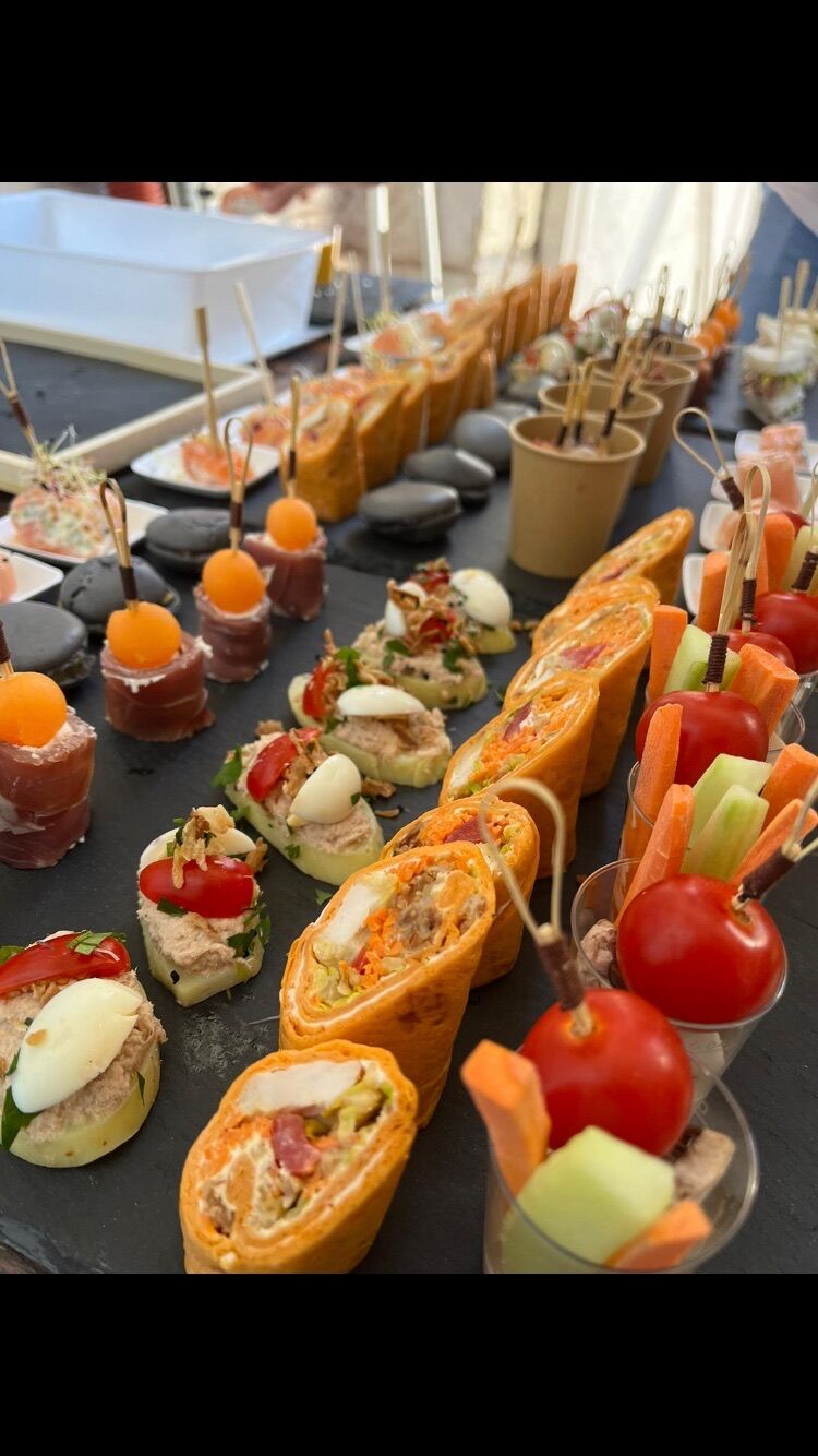 Ardoise de pièces d’été pour cocktail dînatoire 