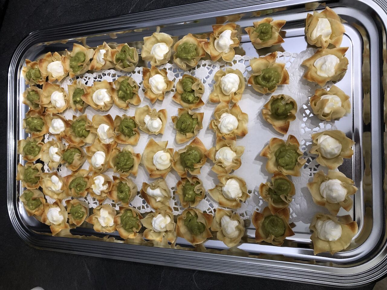 Corolles guacamole et chèvre miel 
