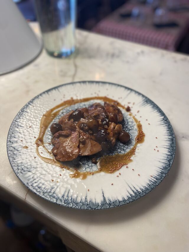 Foie de lapin, oignons cipollini