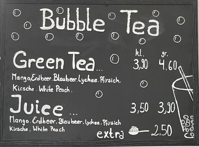 Menu bubble tea 