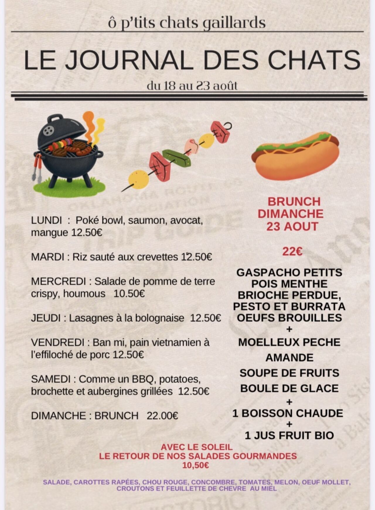 Menu du 17 au 23 août