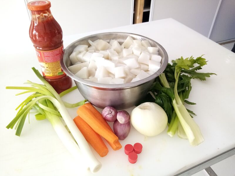 plat à emporter: calamar à l'armoricaine