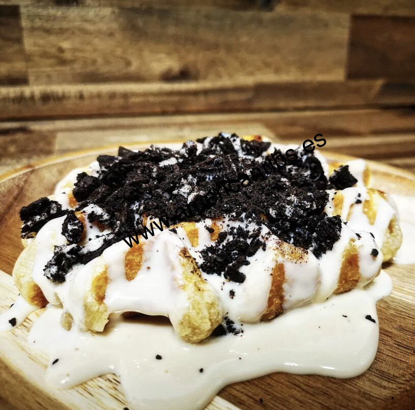 Gofre choco blanco y oreo