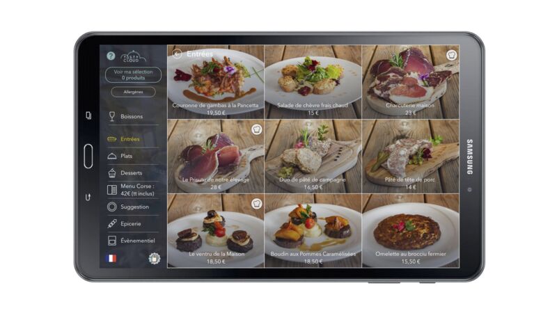 CONCEPT DE MENU DIGITALISÉS SUR TABLETTE BY TASTY CLOUD 