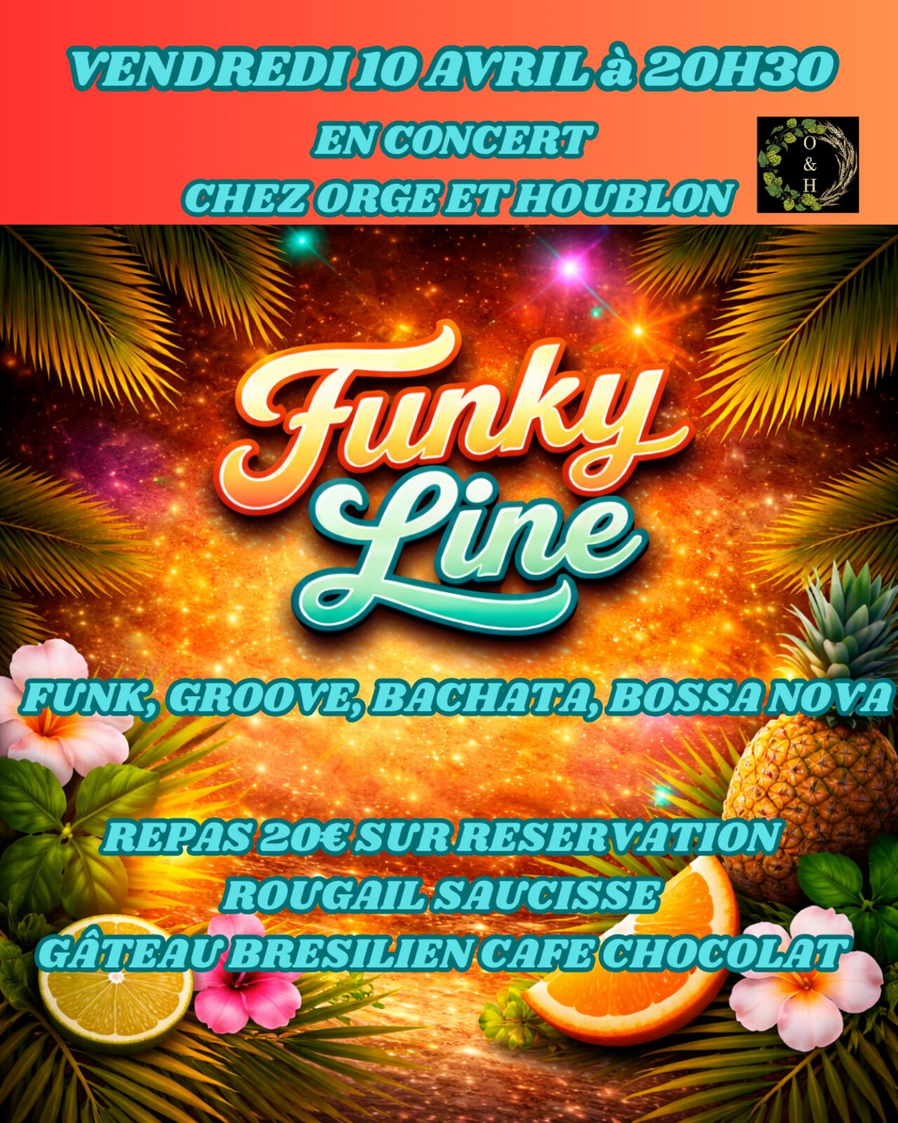 Repas concert des Funky Line vendredi 10 avril