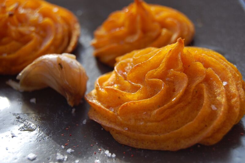 Pommes duchesses à la carotte