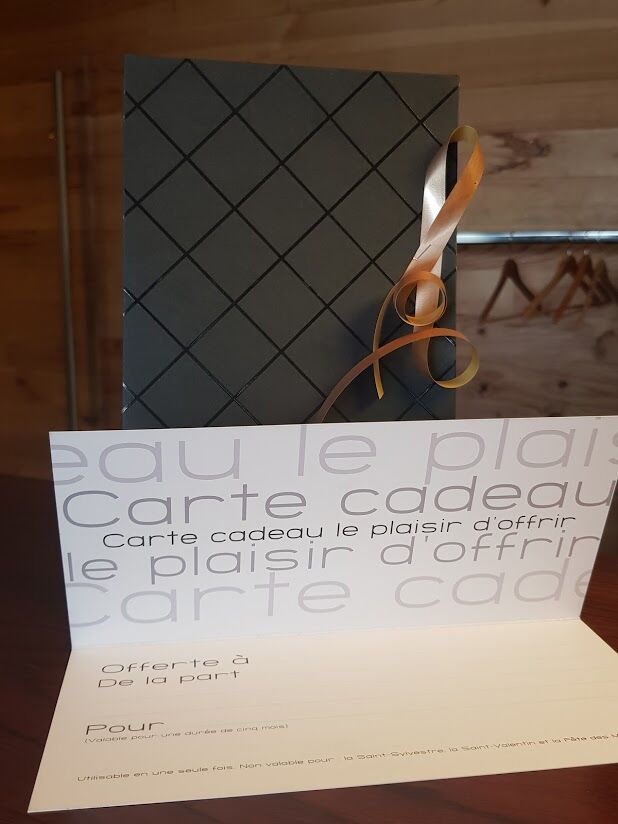 Carte cadeaux disponible sur place
