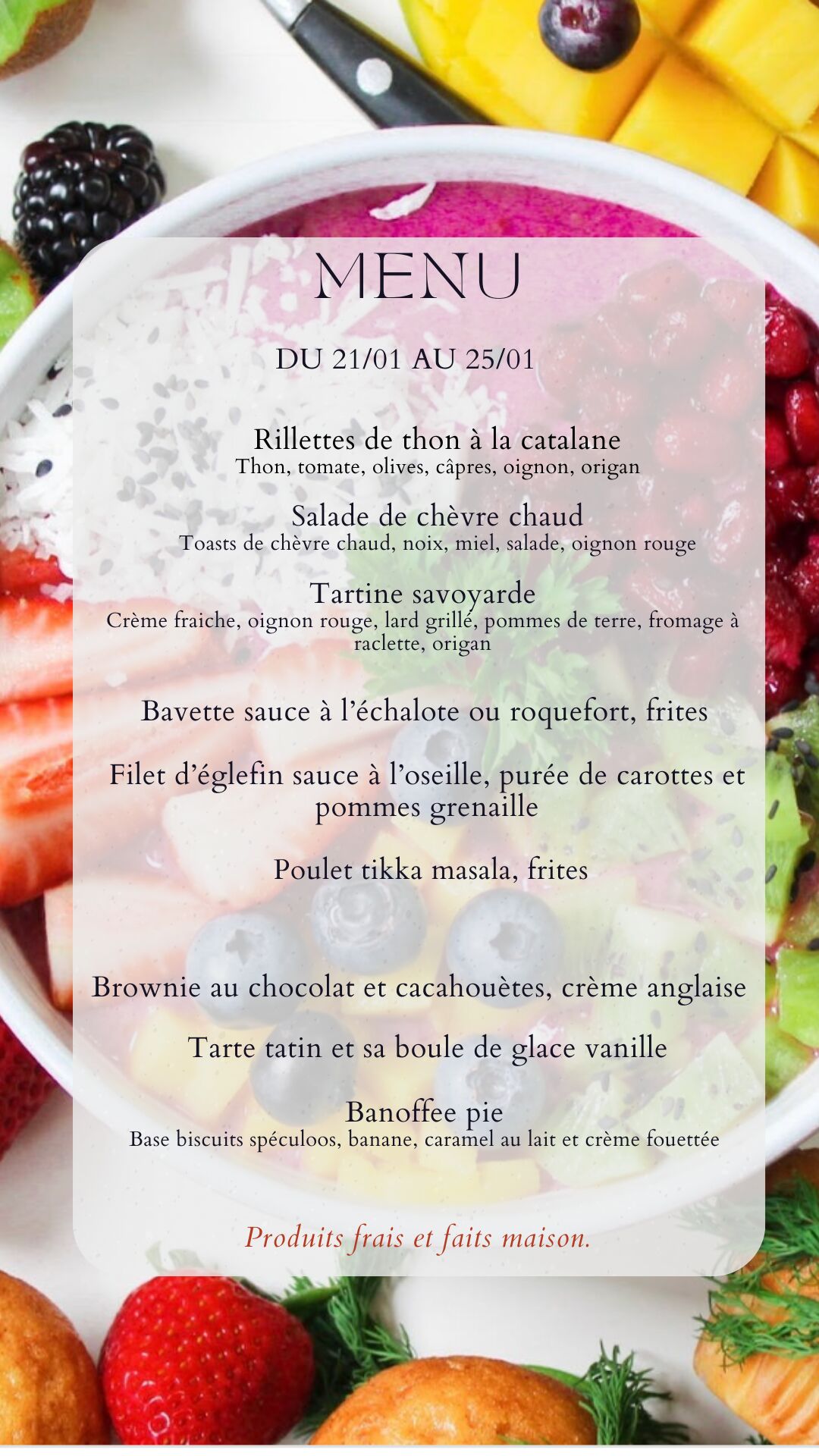 Menu du 21/01/25 au 25/01/25