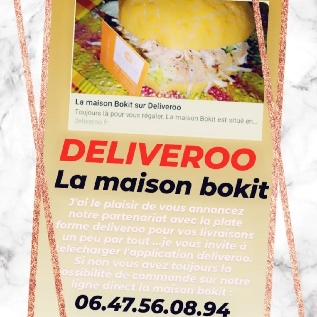 Livraison possible avec DELIVEROO 