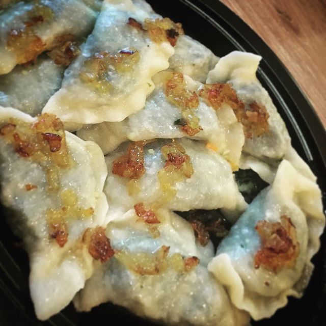 Pierogi ze szpinakiem i serem fetą 