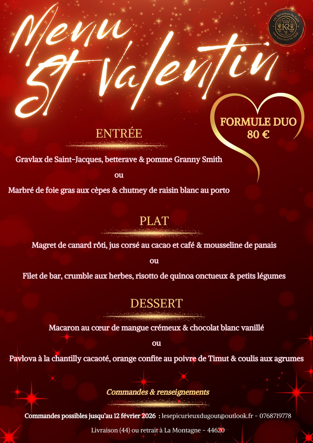 Menu spécial Saint-Valentin 💕