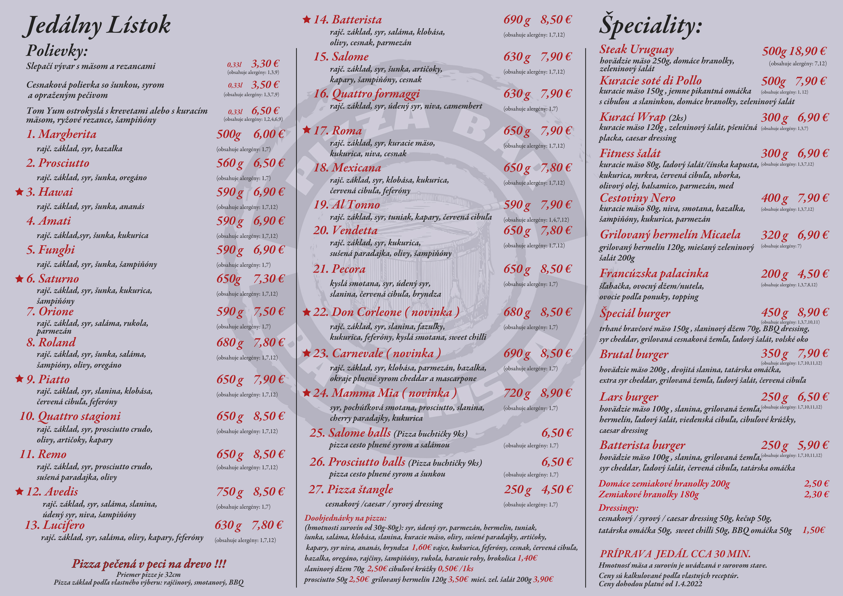 Pizza Bar Batterista Domaniža Italian cuisine near me