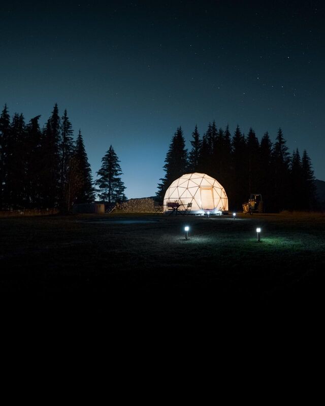 Le dôme à la tombée du jour.