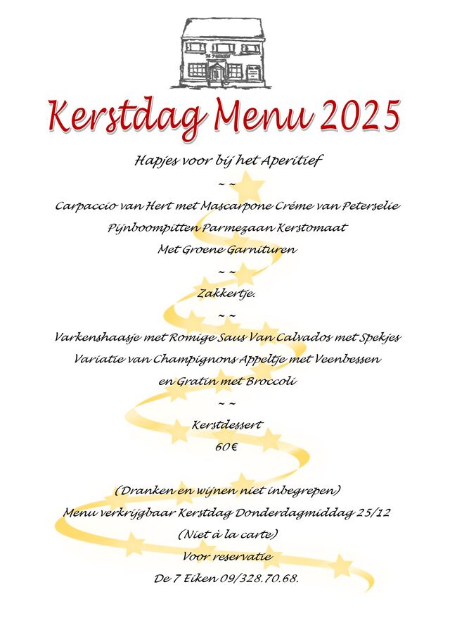 Menu Kerstdag 2025