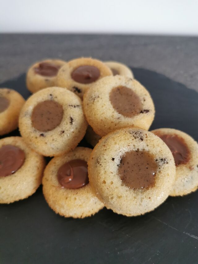 Financiers façon tigrés avec ganache café ou pate a tartiner