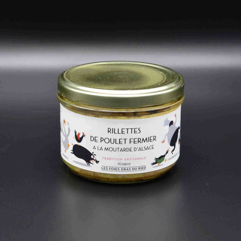 Rillettes de poulet fermier à la moutarde d'Alsace - 90gr - 6,63€