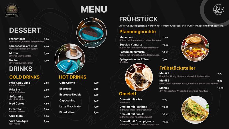 Breakfast, Dessert and drinks